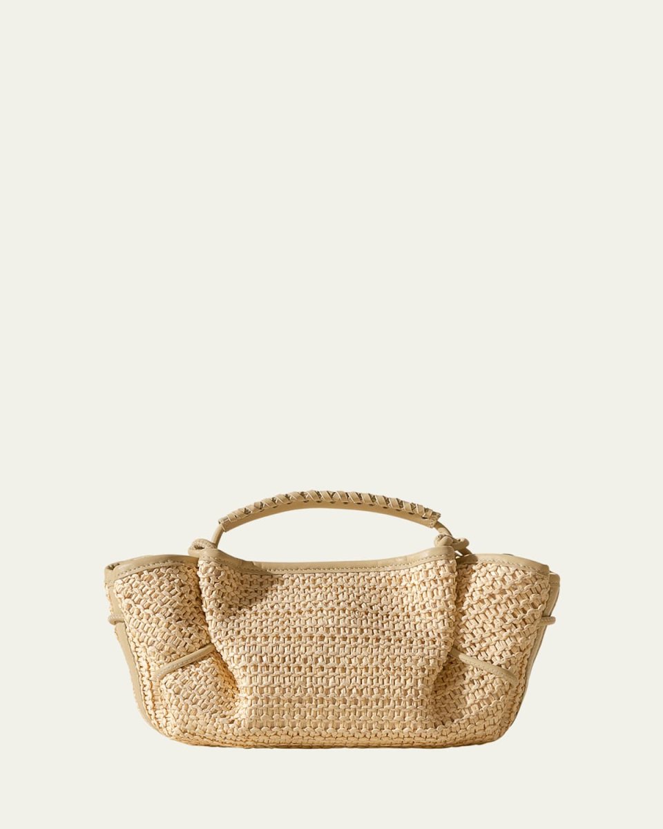 Arta Mini Raffia & Leather Crossbody Bag